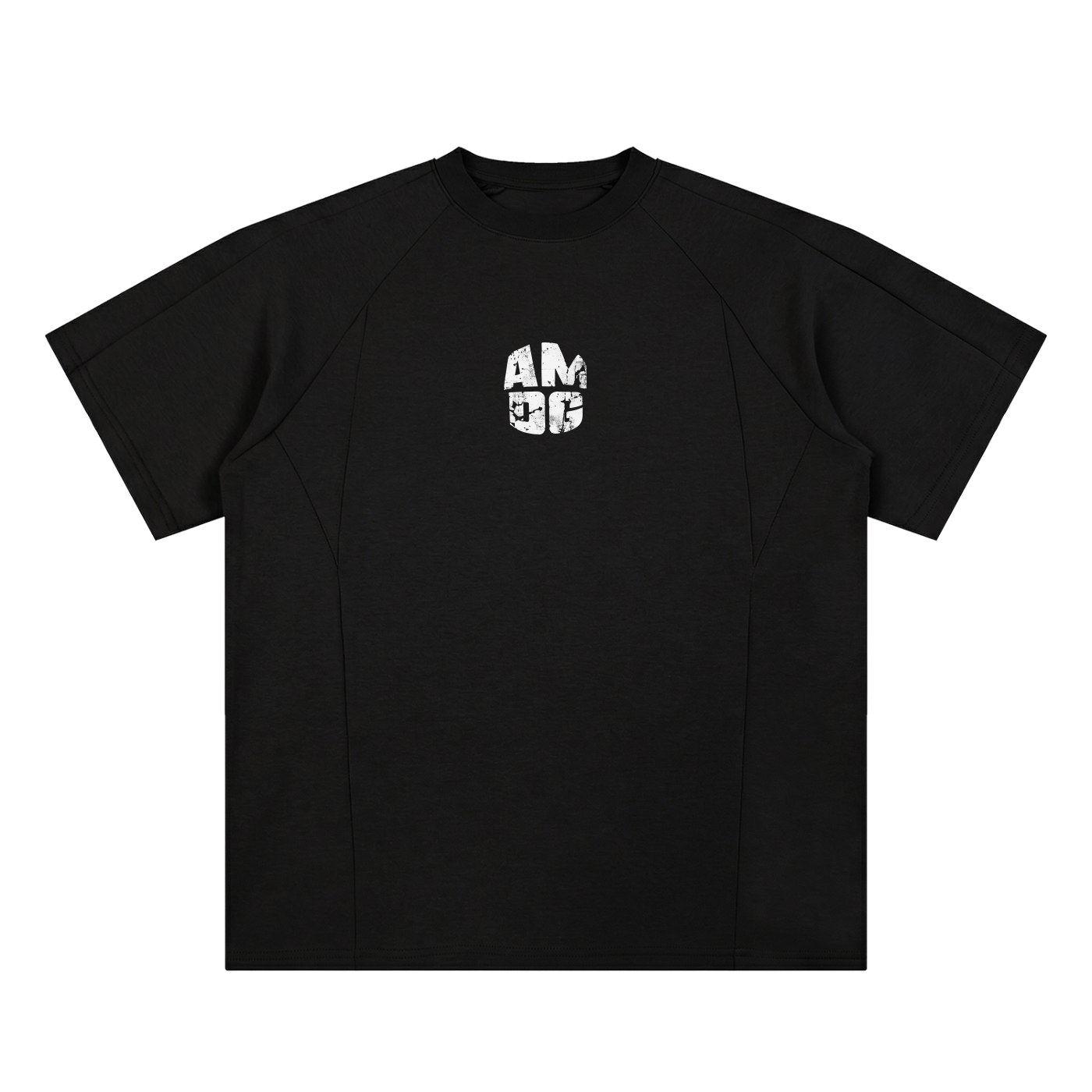 Unisex oversized paneled raglan t-shirt in cotton blend with short sleeves and round neck