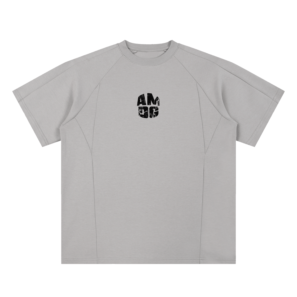 Unisex oversized paneled raglan t-shirt in cotton blend with short sleeves and round neck