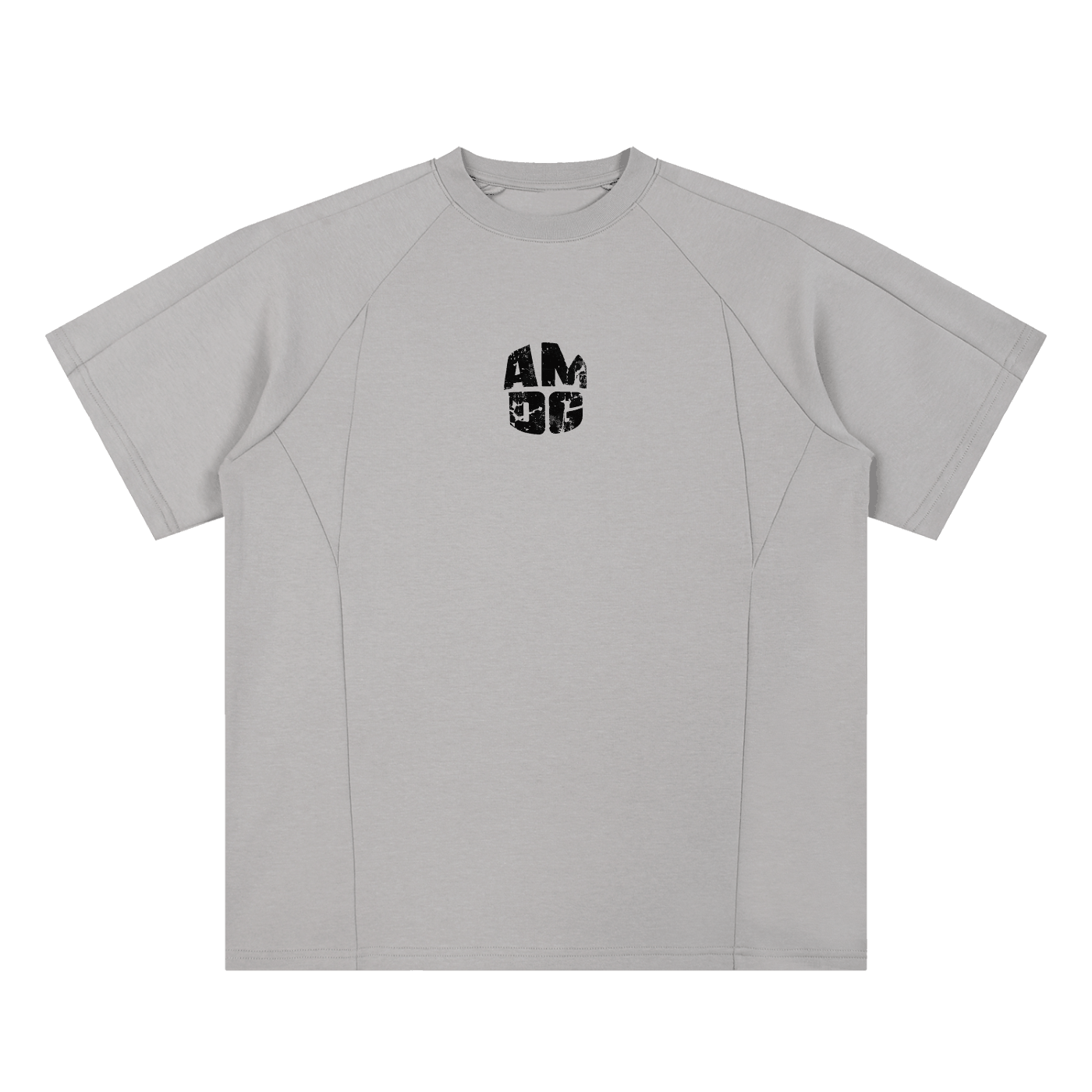 Unisex oversized paneled raglan t-shirt in cotton blend with short sleeves and round neck