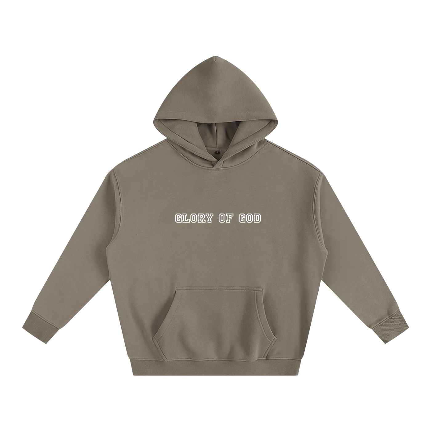 Unisex oversize fleeced hoodie with hood and drop shoulder, thick cotton blend fabric for autumn and winter.