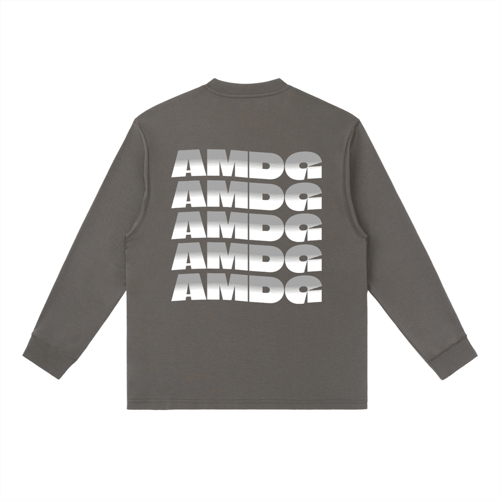 Men's loose long sleeve cotton blend shirt with "Ad Majorem Dei Gloriam" print, casual and sporty style