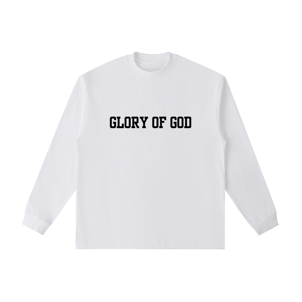 Unisex essential cotton long sleeve T-shirt with round neck and loose fit in white color