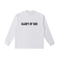Unisex essential cotton long sleeve T-shirt with round neck and loose fit in white color