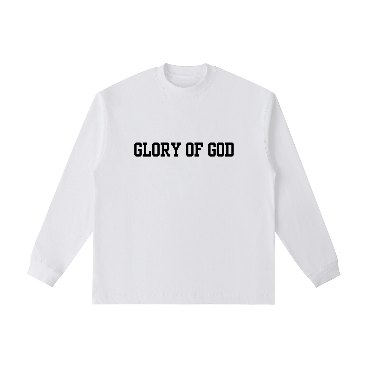 Unisex essential cotton long sleeve T-shirt with round neck and loose fit in white color